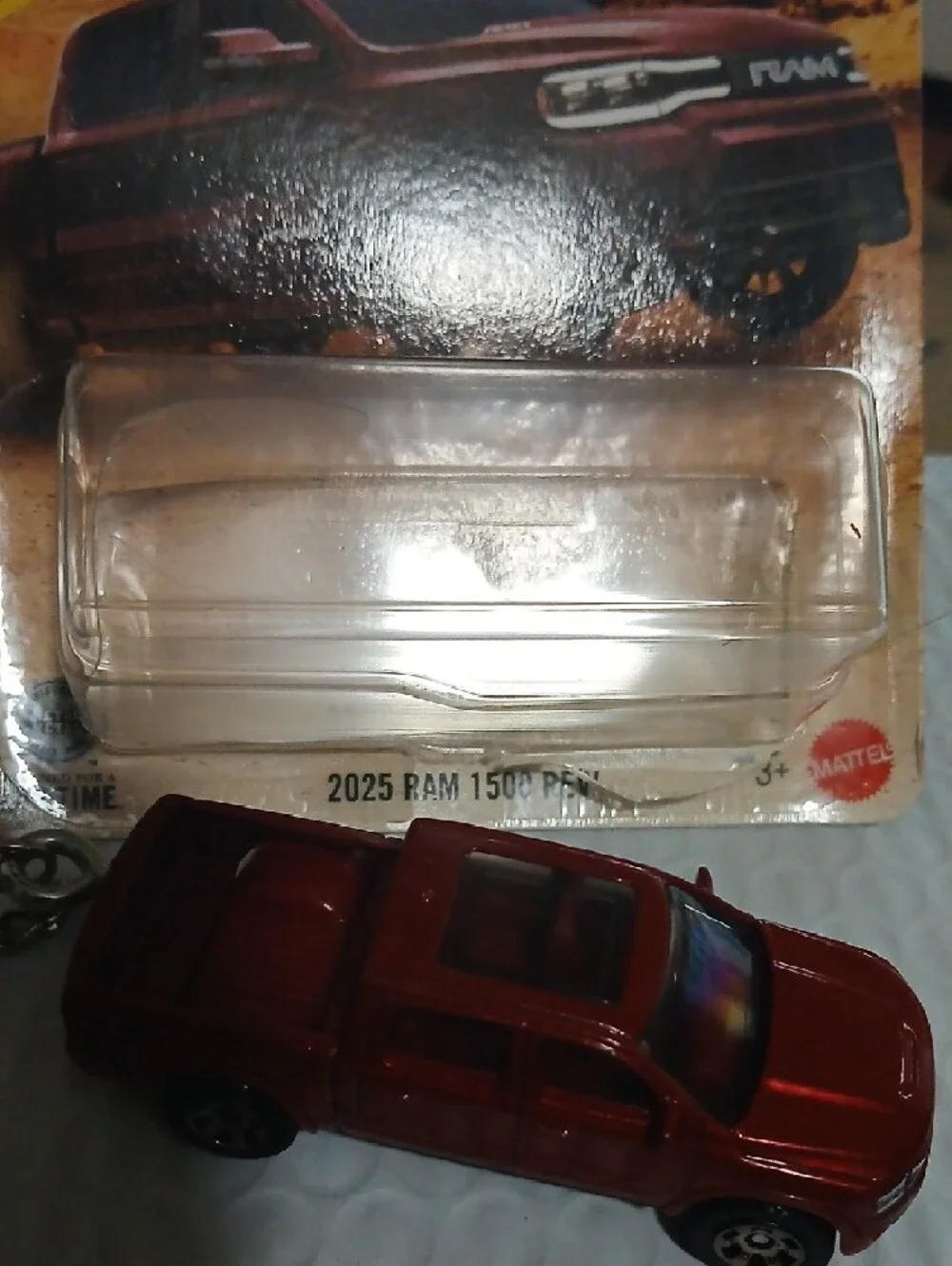 2025 Ram 1500 REV Red Die-cast Pickup Truck Keychain